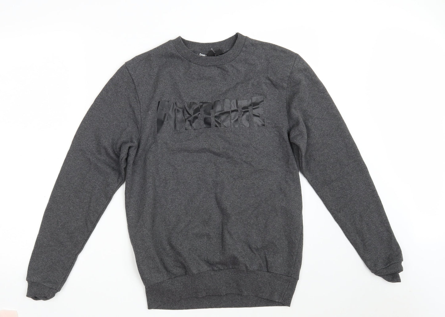 Primark Mens Grey  Polyester Pullover Sweatshirt Size S   - Fortnite