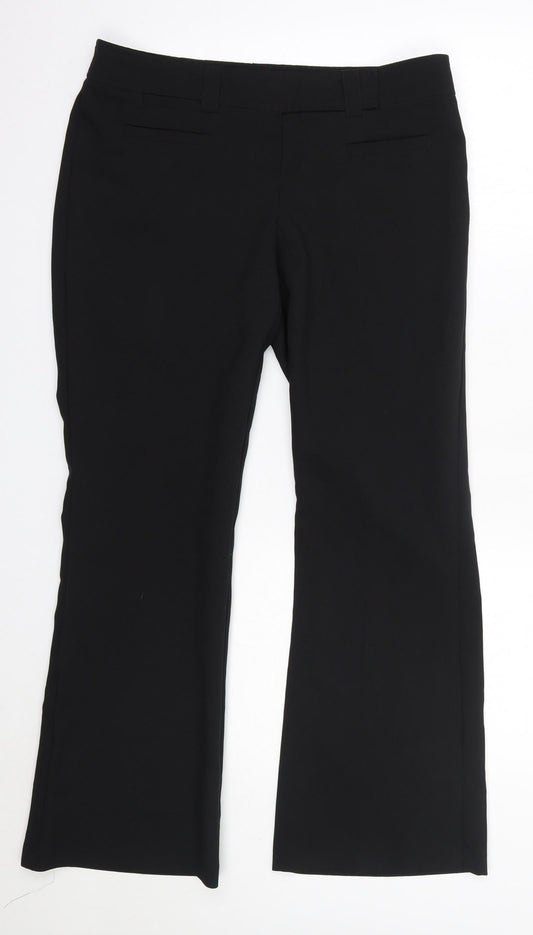 MK one Womens Black  Polyester Dress Pants Trousers Size 10 L28 in Regular