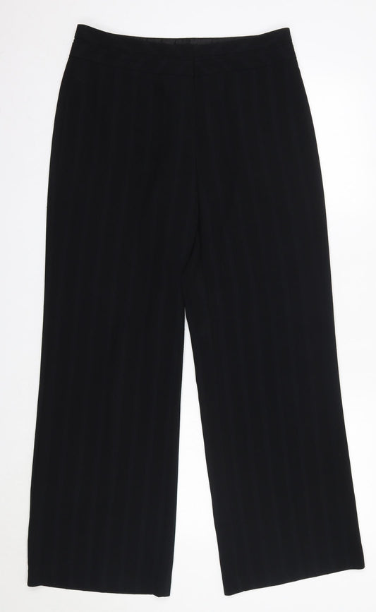 M&S Womens Black  Polyester Dress Pants Trousers Size 12 L31 in Regular