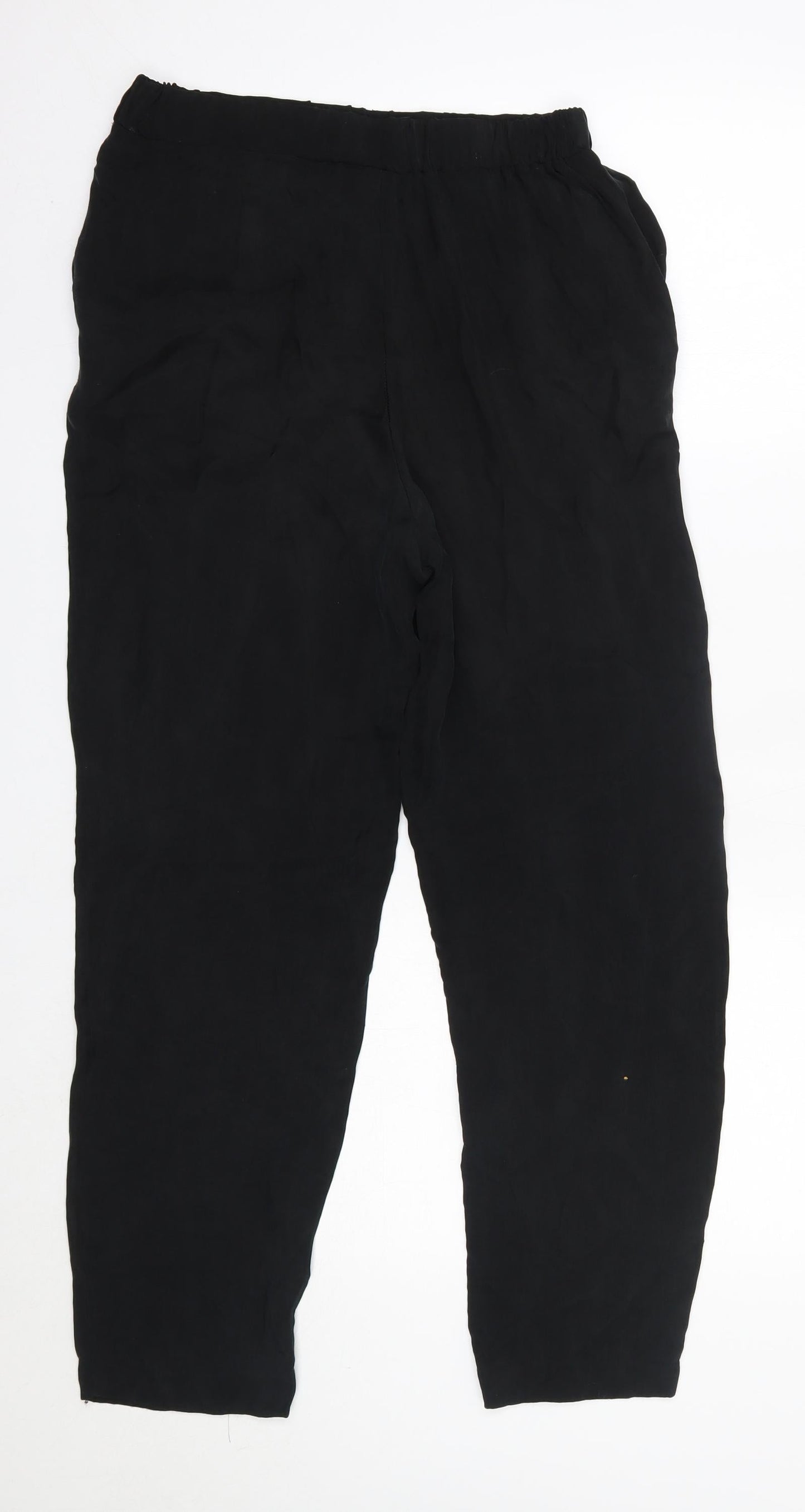 H&M Womens Black  Cupro Trousers  Size 4 L26 in Regular