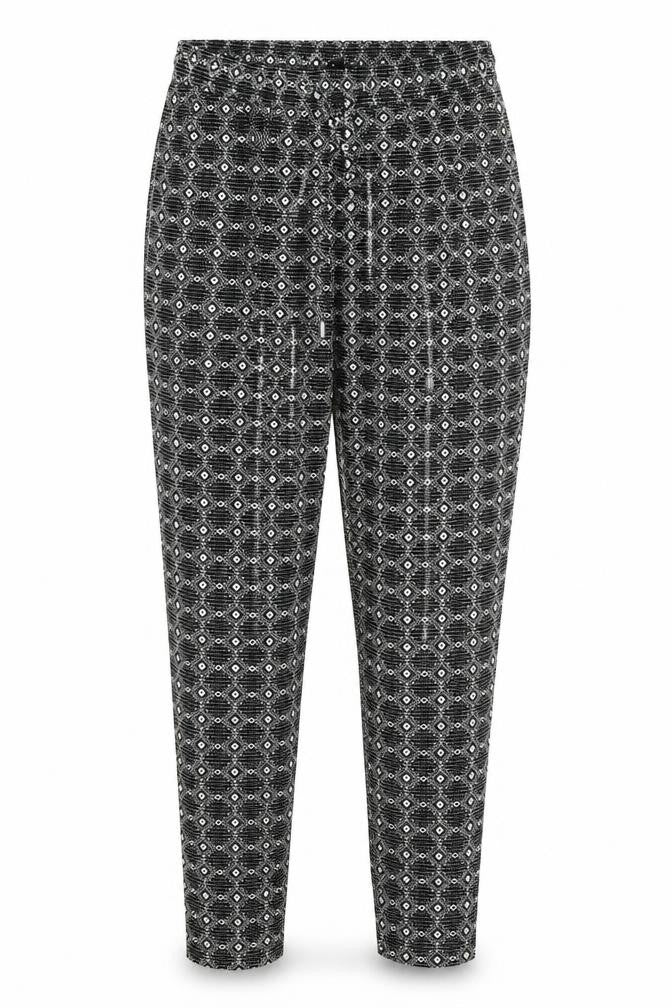 New Look Womens Black Argyle/Diamond Polyester Dress Pants Trousers Size 6 L27 in Regular