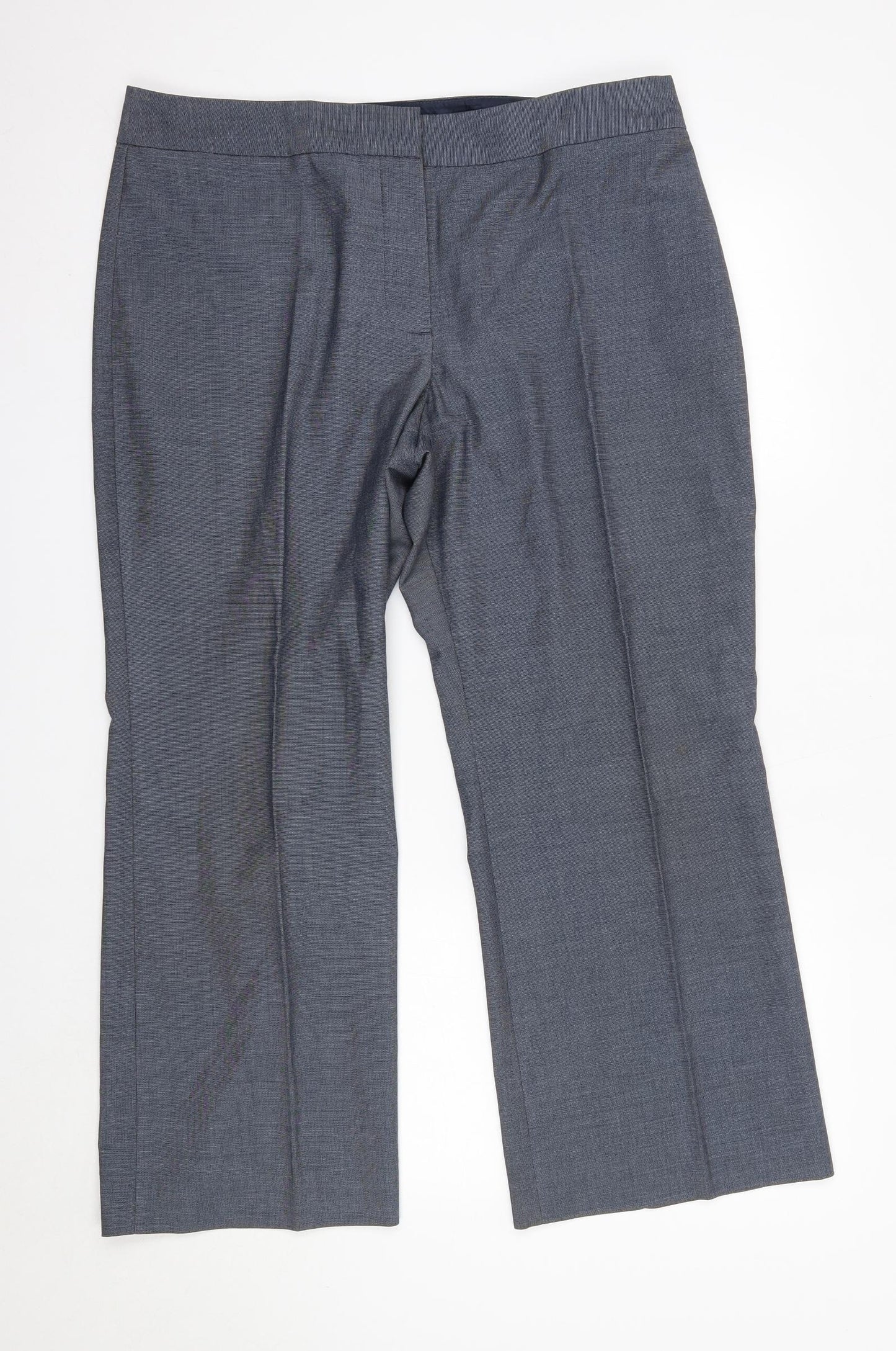 M&S Womens Blue  Polyester Dress Pants Trousers Size 16 L27 in Regular  - Short