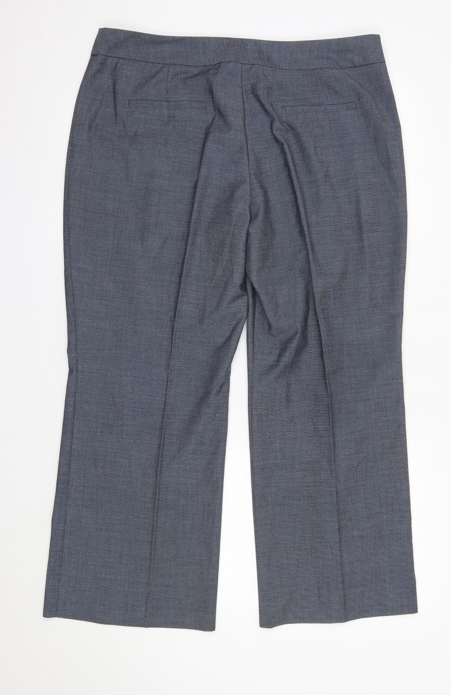 M&S Womens Blue  Polyester Dress Pants Trousers Size 16 L27 in Regular  - Short