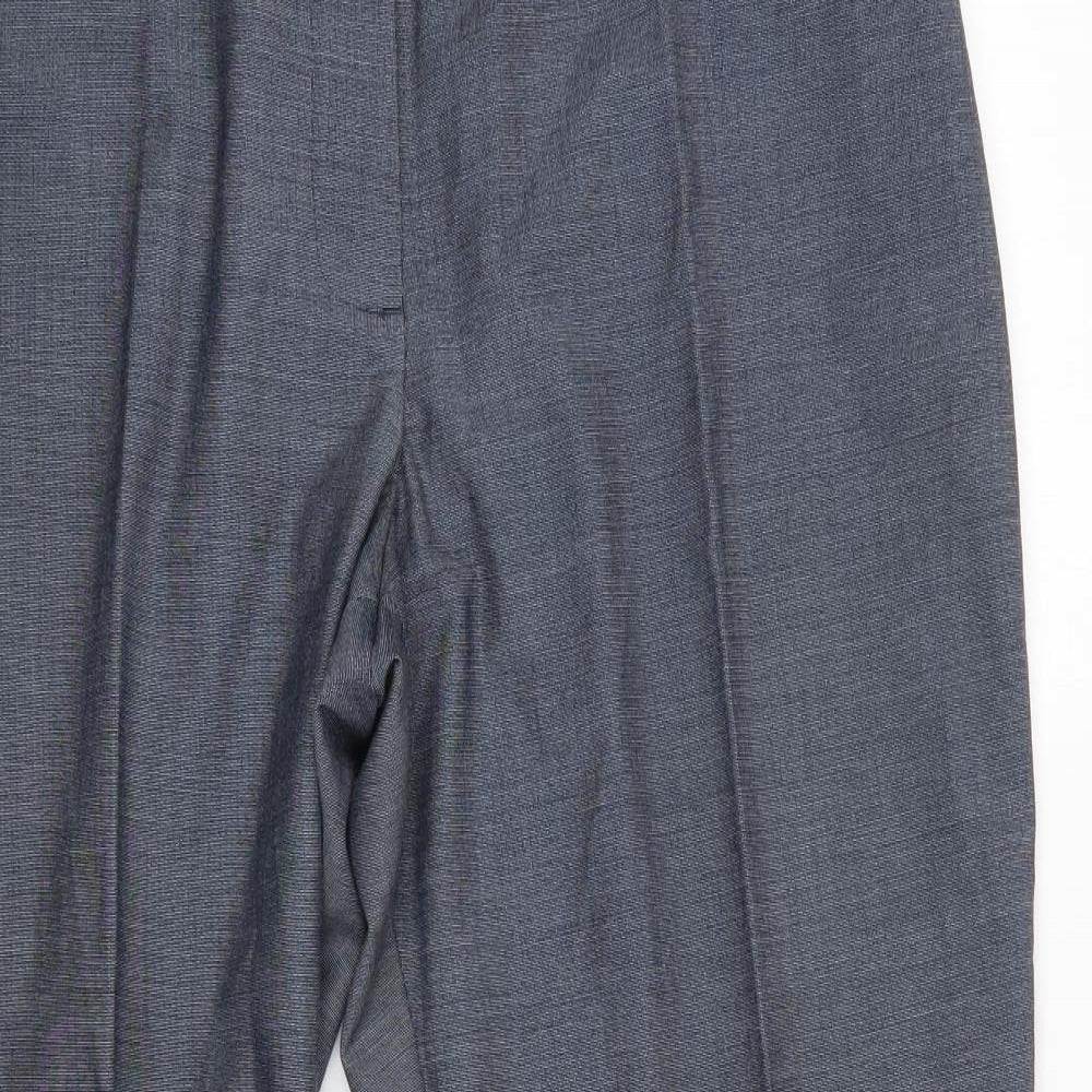M&S Womens Blue  Polyester Dress Pants Trousers Size 16 L27 in Regular  - Short