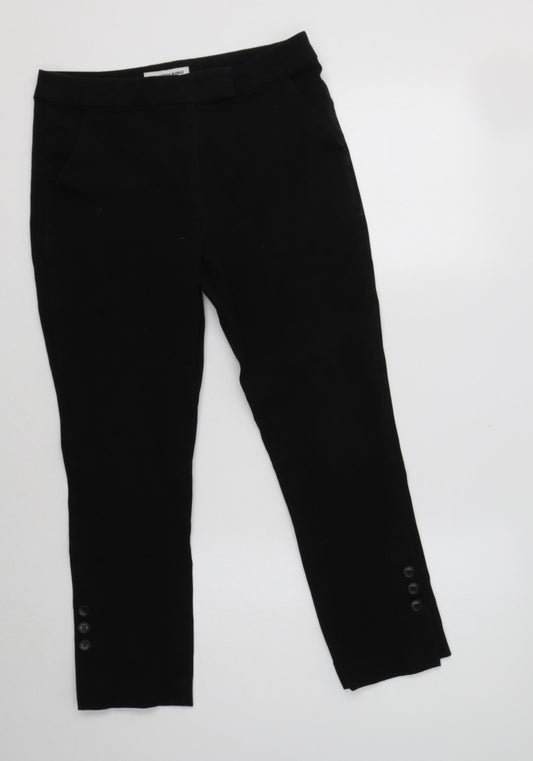 Country Road Womens Black  Cotton Trousers  Size 6 L24 in Regular