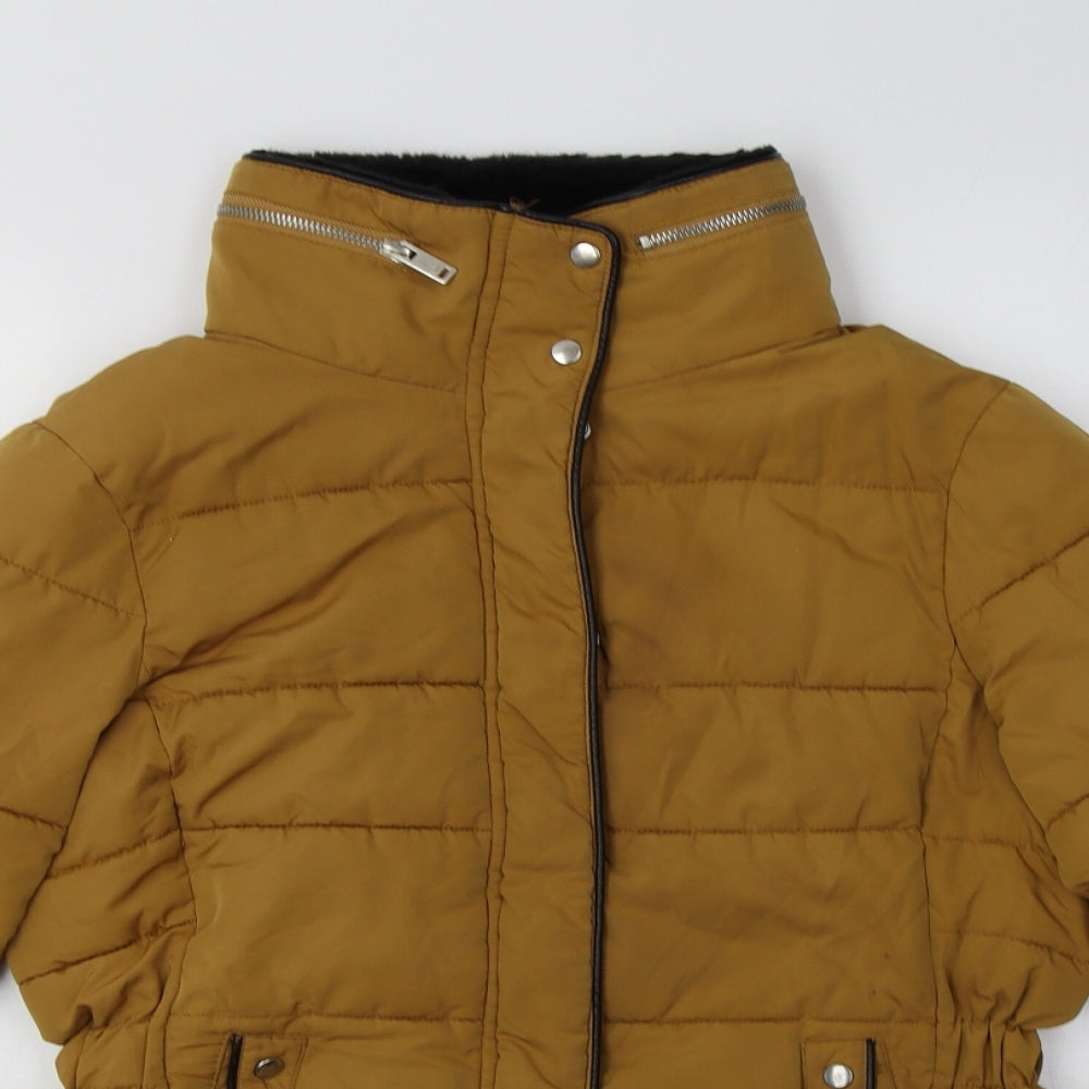 New Look Womens Yellow   Puffer Jacket Jacket Size 8