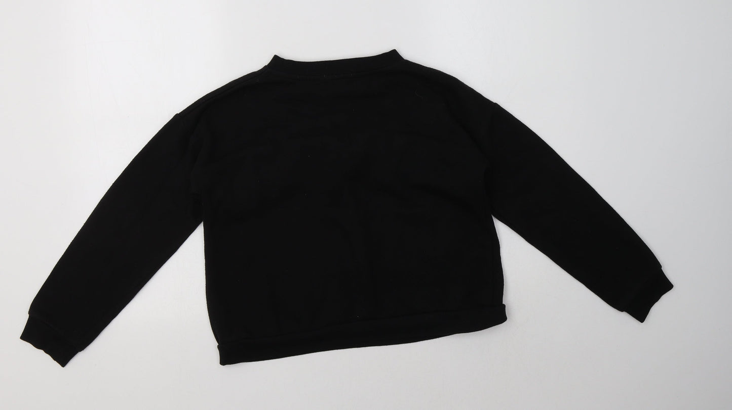 Primark Girls Black  Polyester Pullover Sweatshirt Size 12-13 Years