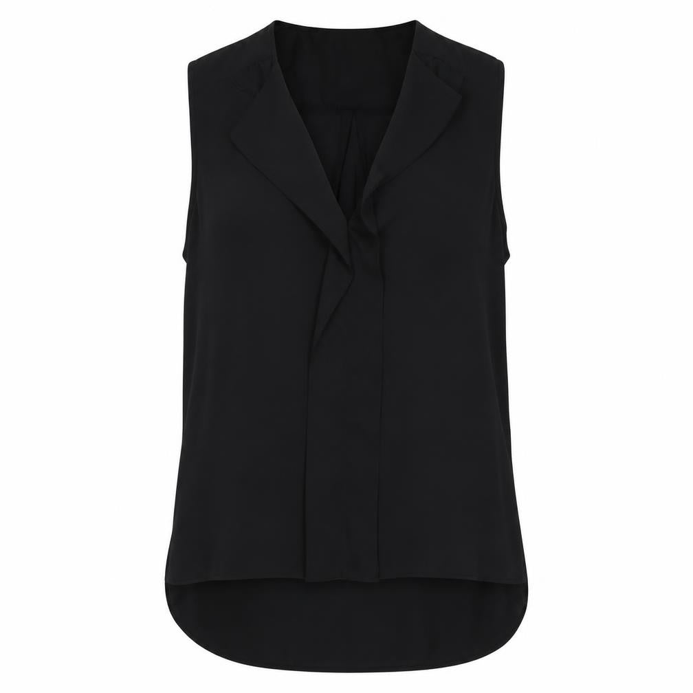 Primark Womens Black  Polyester Basic Blouse Size 12 V-Neck