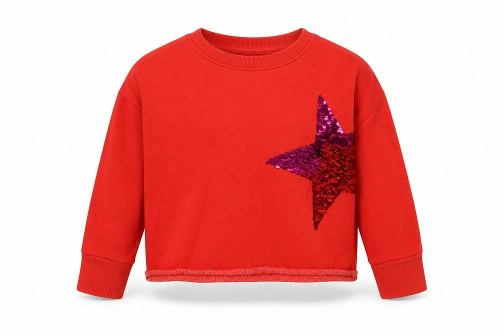 NEXT Girls Red  Polyester Pullover Sweatshirt Size 4 Years   - Star
