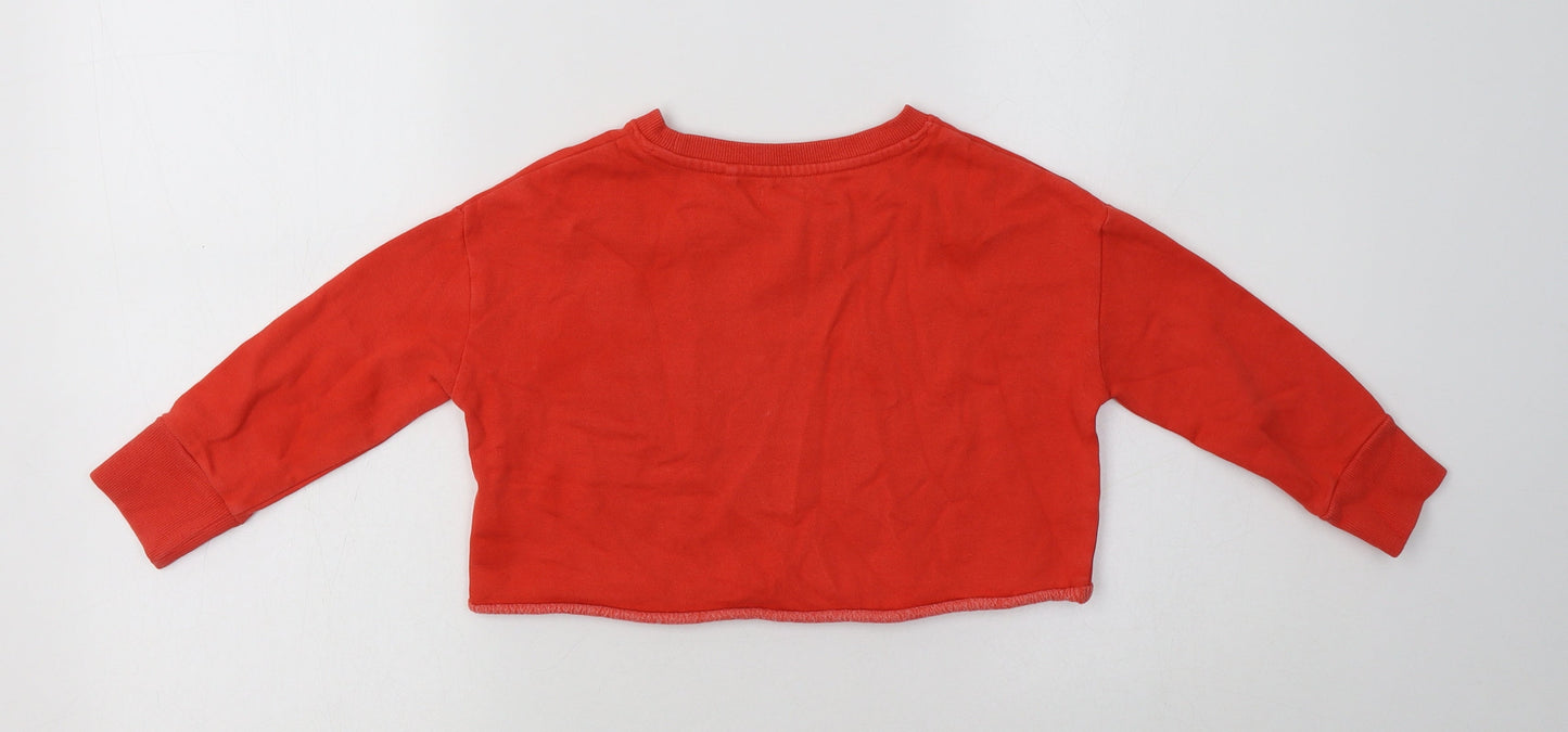 NEXT Girls Red  Polyester Pullover Sweatshirt Size 4 Years   - Star