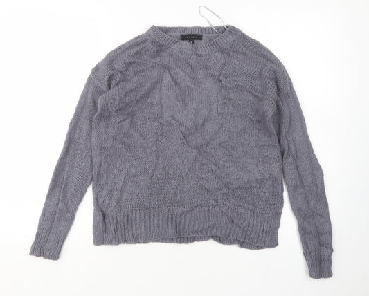 New Look Womens Grey Round Neck   Pullover Jumper Size S