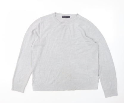 M&D Womens Grey Round Neck  Acrylic Pullover Jumper Size 16