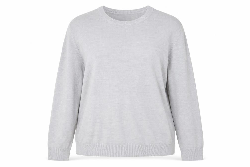 M&D Womens Grey Round Neck  Acrylic Pullover Jumper Size 16