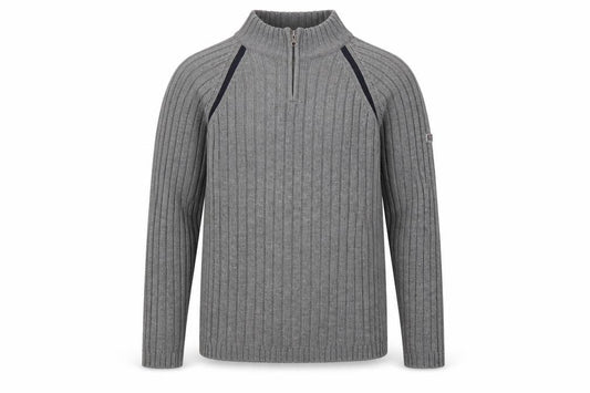Cedarwood State Mens Grey Mock Neck Acrylic Pullover Jumper Size S