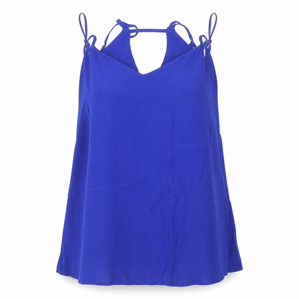 F&F Womens Blue   Basic Blouse Size 14 V-Neck