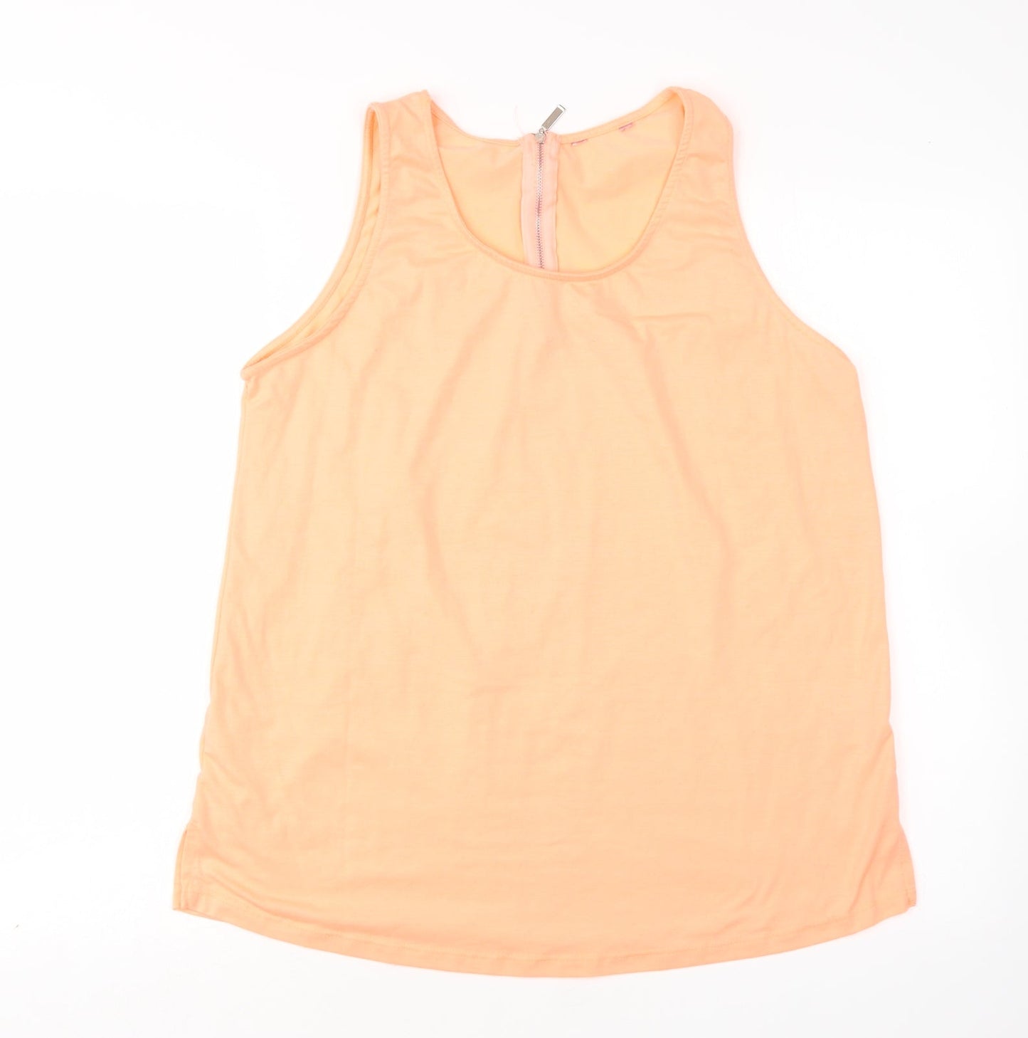 Peacocks Womens Pink  Polyester Basic Tank Size 16 Round Neck
