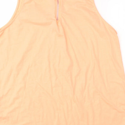 Peacocks Womens Pink  Polyester Basic Tank Size 16 Round Neck