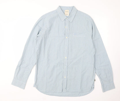 Timerland Mens Multicoloured Striped Cotton  Button-Up Size L Collared