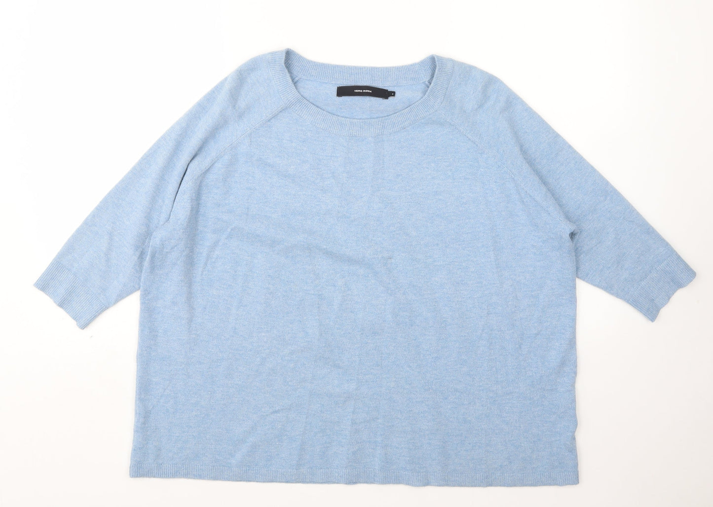VERO MODA Womens Blue Round Neck  Viscose Pullover Jumper Size S
