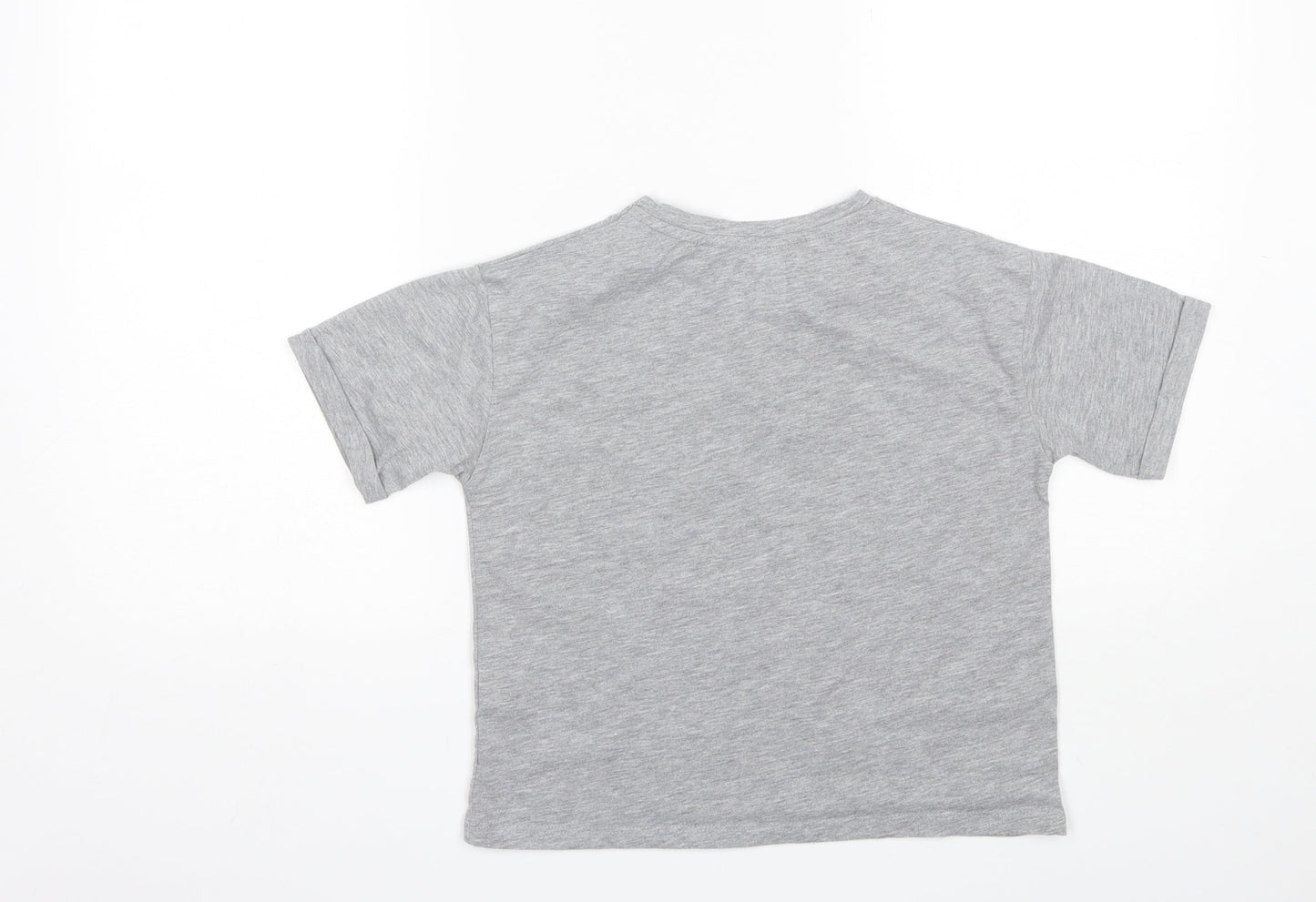 Primark Girls Grey  Polyester Basic T-Shirt Size 9-10 Years Round Neck