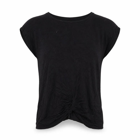 Peacocks Womens Black  Viscose Basic T-Shirt Size 8 Round Neck
