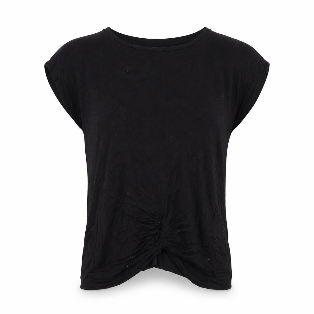 Peacocks Womens Black  Viscose Basic T-Shirt Size 8 Round Neck