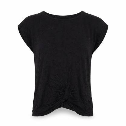 Peacocks Womens Black  Viscose Basic T-Shirt Size 8 Round Neck