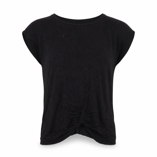Peacocks Womens Black  Viscose Basic T-Shirt Size 8 Round Neck