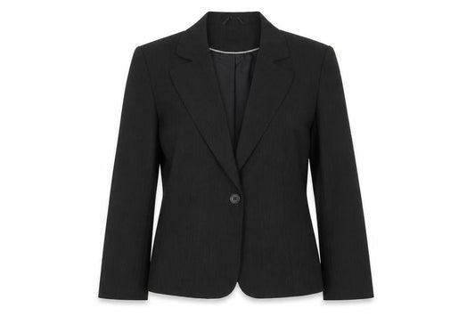 George Womens Black  Polyester Jacket Blazer Size 8