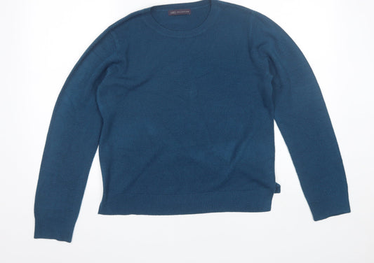 Marks and Spencer Womens Blue Round Neck  Acrylic Pullover Jumper Size 14