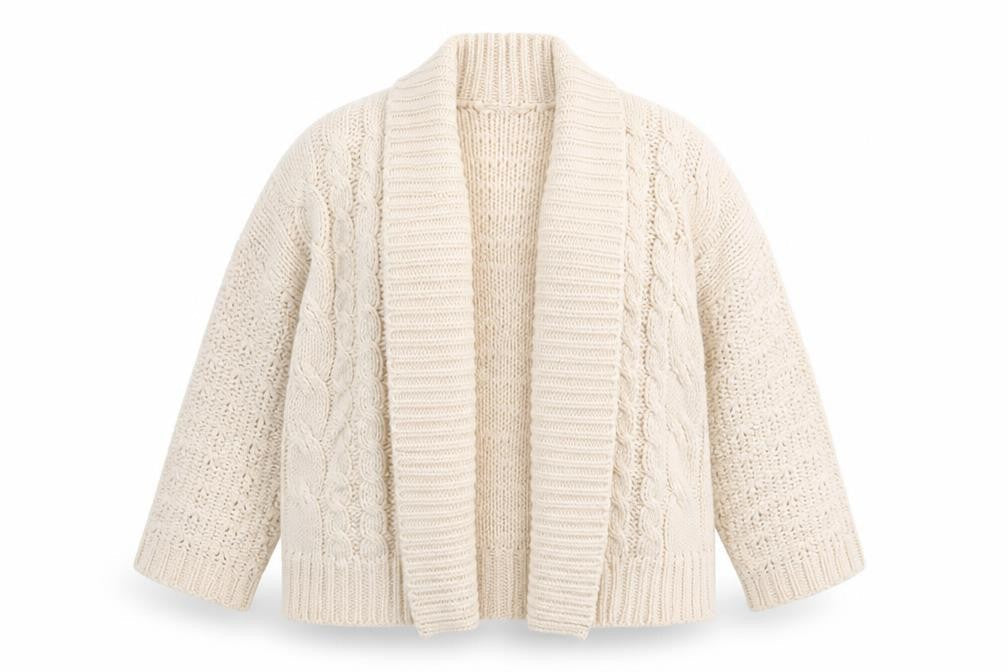Debenhams Womens Ivory Collared  Acrylic Cardigan Jumper Size 14