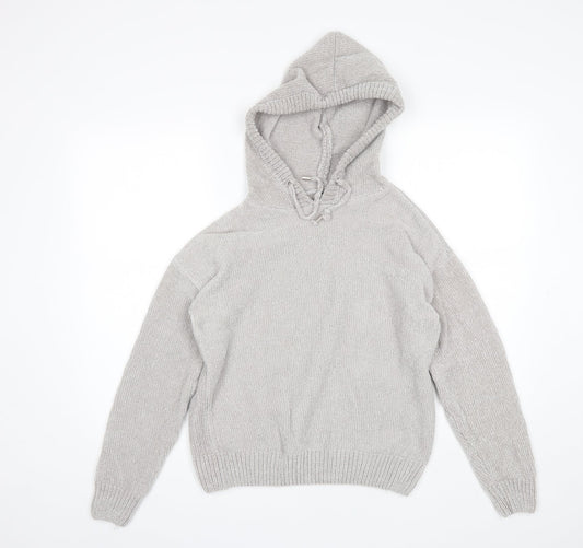 Primark Womens Grey  Polyester Pullover Hoodie Size 2XS