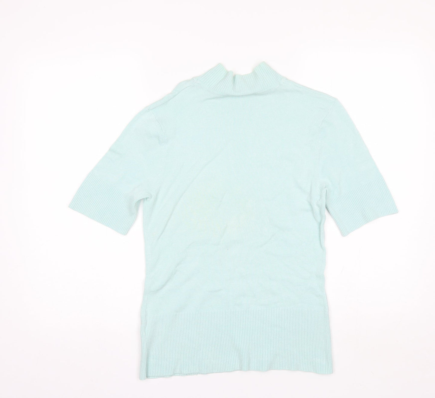 Wallis Womens Blue  Viscose Basic Blouse Size 12 Mock Neck