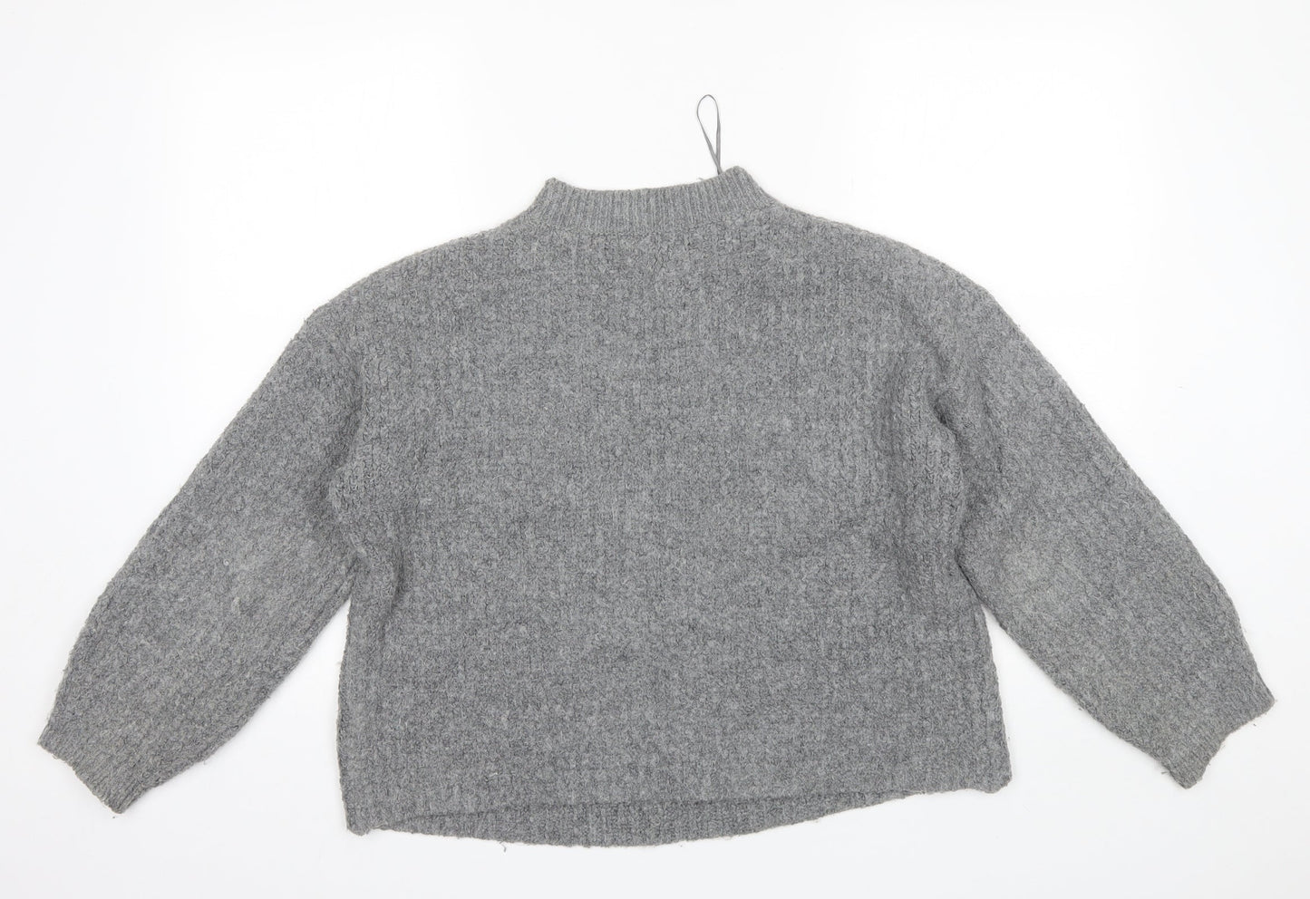 Marks and Spencer Womens Grey Roll Neck  Acrylic Pullover Jumper Size S