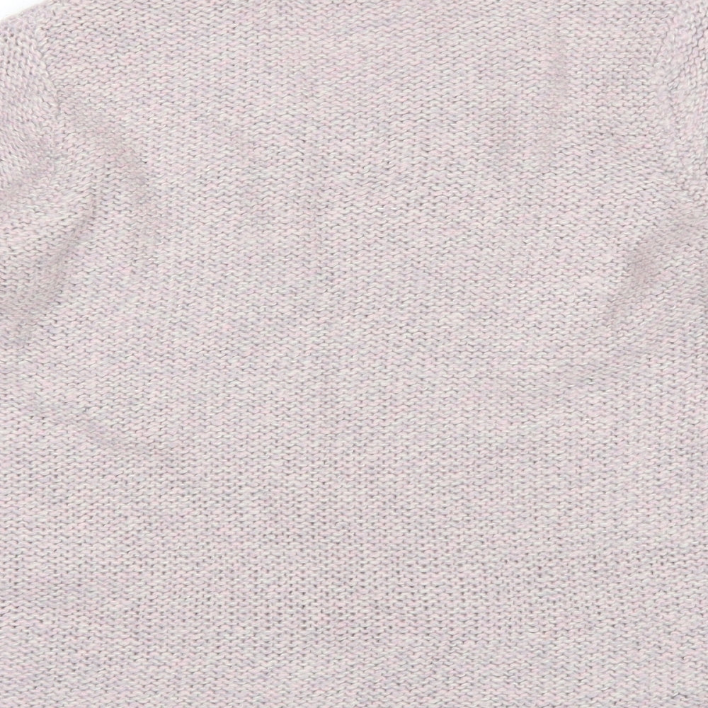 F&F Womens Purple V-Neck  Acrylic Pullover Jumper Size 12