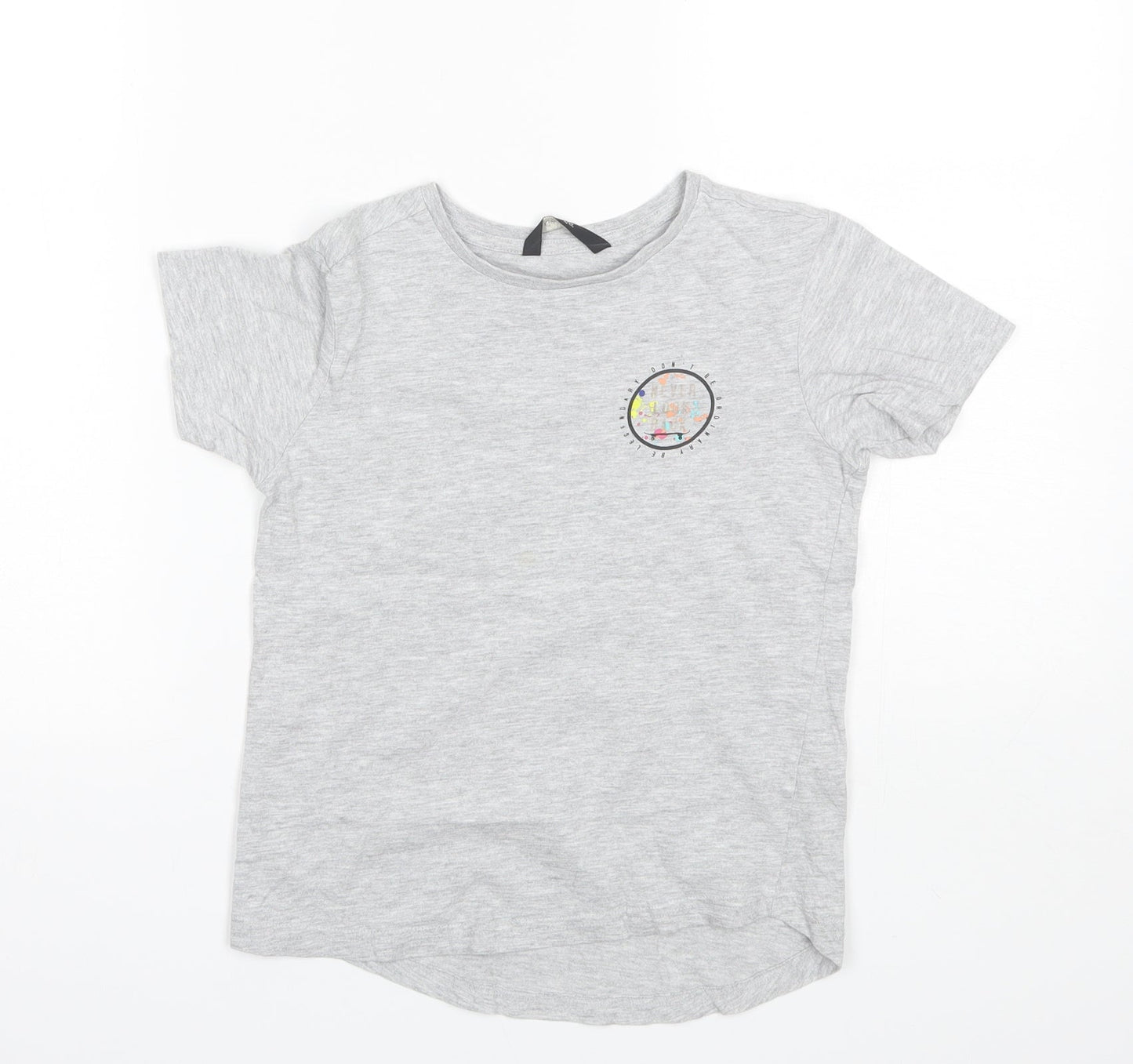 George Boys Grey  Cotton Basic T-Shirt Size 7-8 Years Round Neck