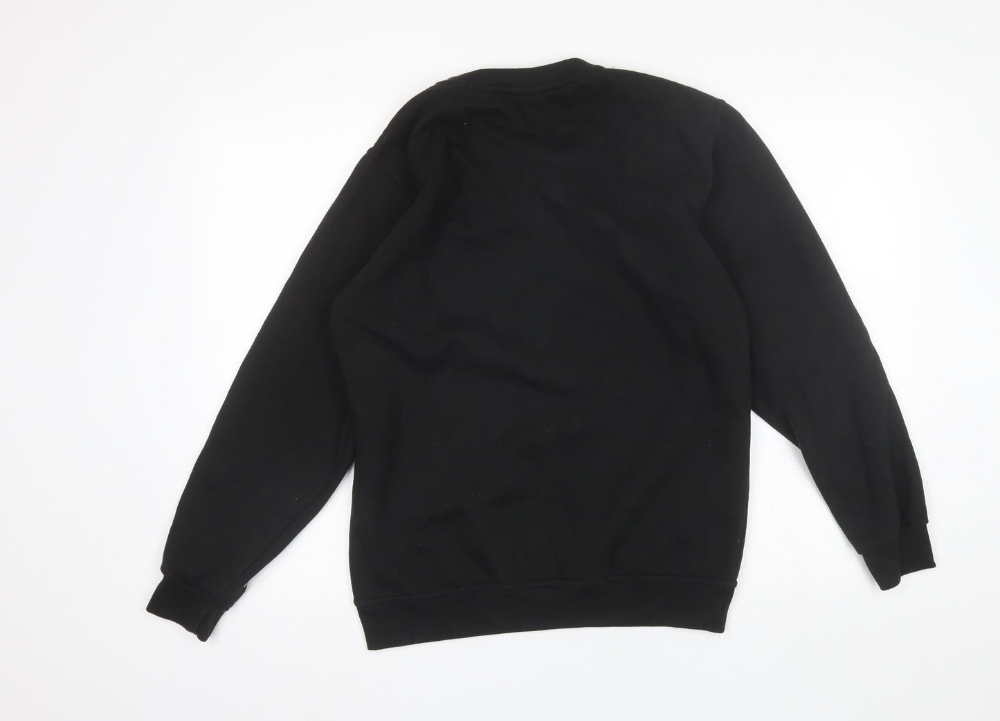 Uneek Mens Black Round Neck  Polyester Pullover Jumper Size S