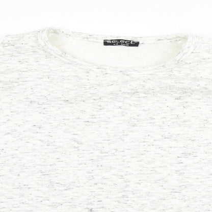 Select Womens White Round Neck  Polyester Pullover Jumper Size 18