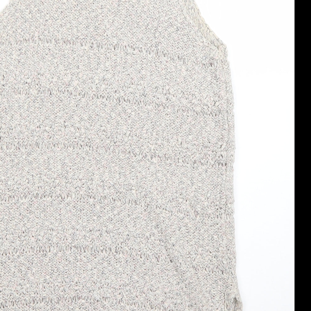 F&F Womens Beige Round Neck  Cotton Pullover Jumper Size 14