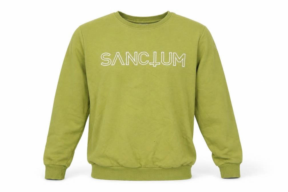 Sanctum Mens Green  Cotton Pullover Sweatshirt Size S