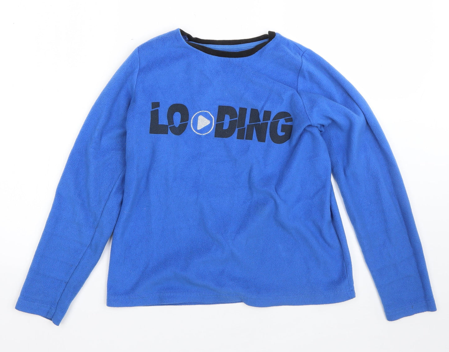 Preworn Boys Blue Round Neck  Polyester Pullover Jumper Size 13 Years