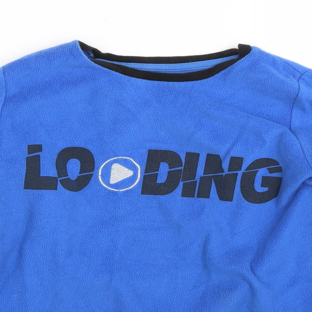 Preworn Boys Blue Round Neck  Polyester Pullover Jumper Size 13 Years
