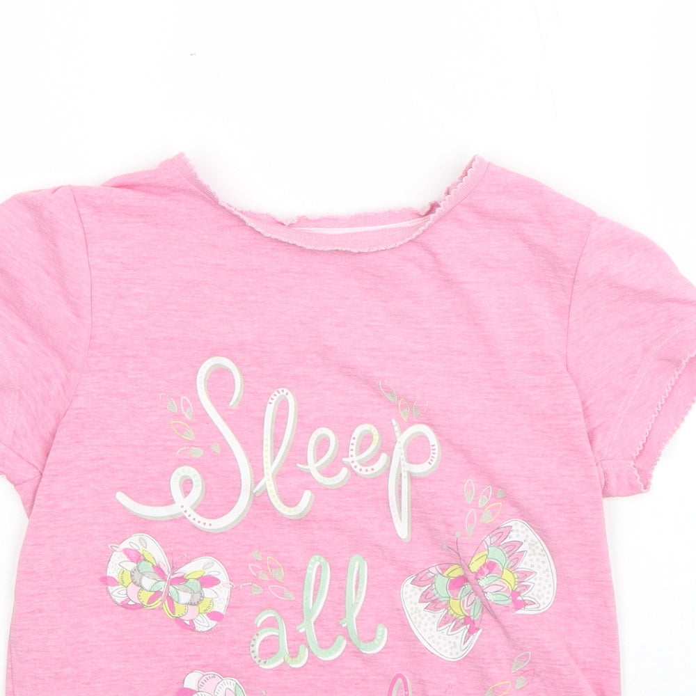 TU Girls Pink  Cotton  Pyjama Top Size 10-11 Years