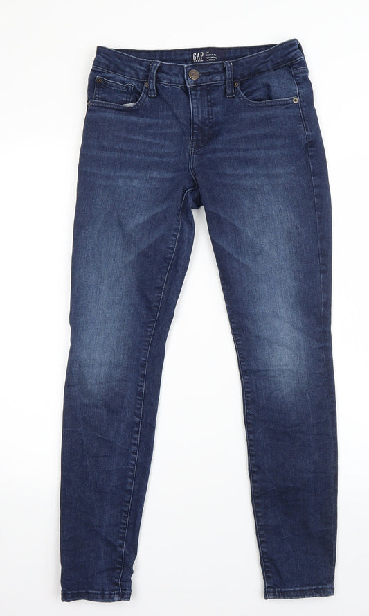 Gap Womens Blue  Cotton Skinny Jeans Size 26 L26 in Regular