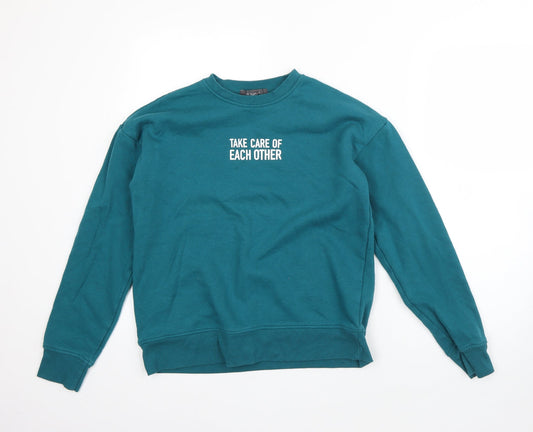 Primark Womens Green  Polyester Pullover Sweatshirt Size XS