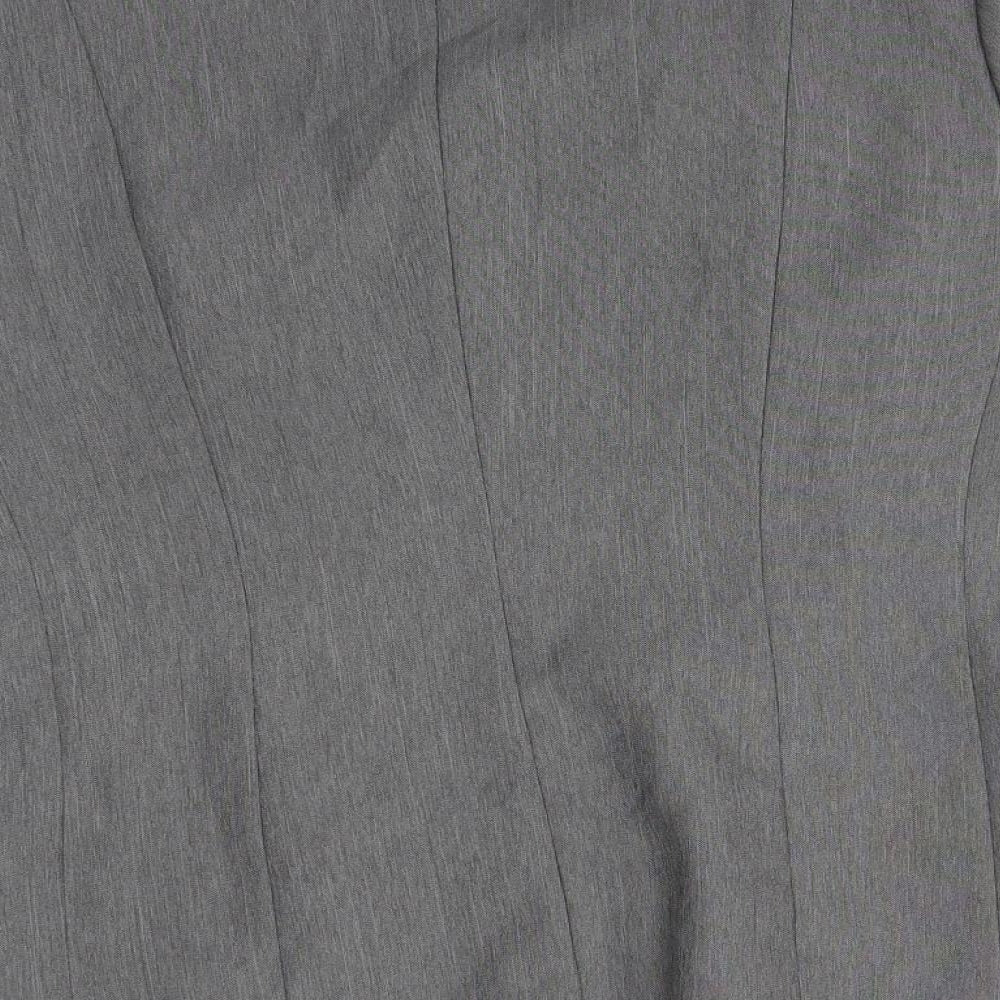 Preworn Womens Grey  Polyester Jacket Suit Jacket Size 16