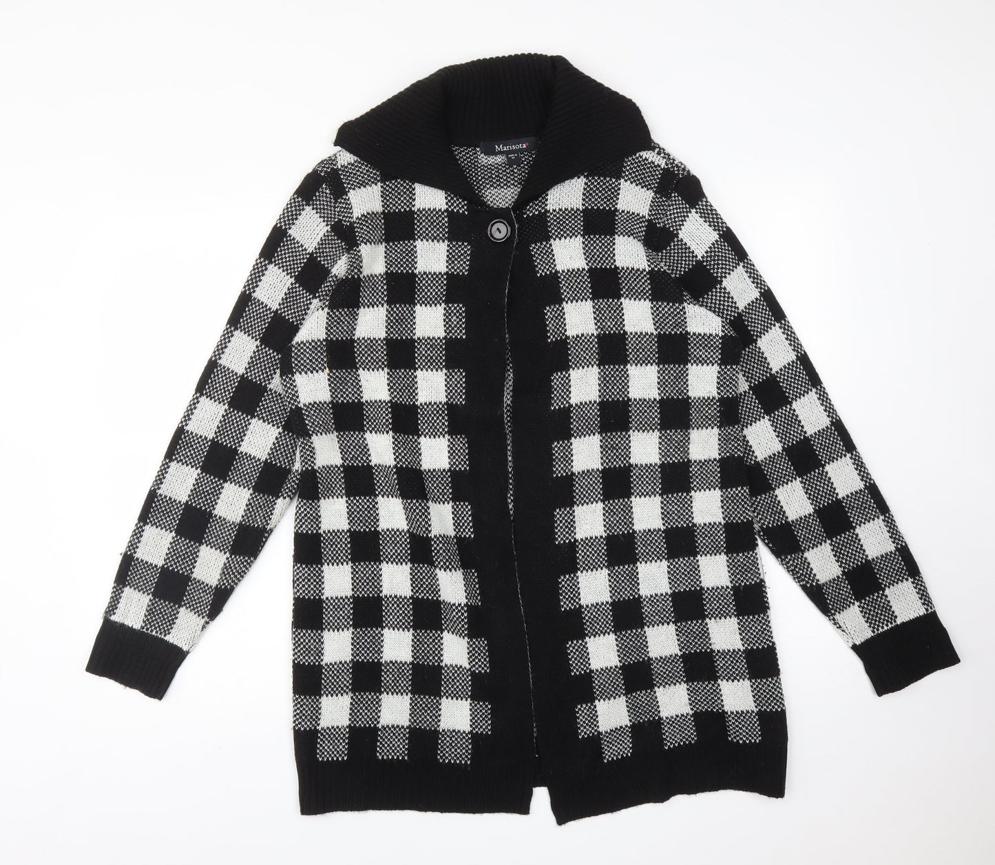 MARISOTA Womens Multicoloured  Check Acrylic Cardigan Jumper Size 14