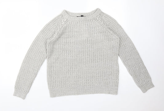 Atmosphere Womens Grey Round Neck  Acrylic Pullover Jumper Size 8