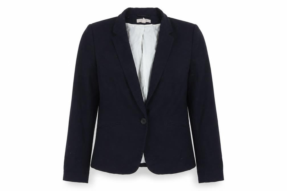 H&M Womens Blue  Polyester Jacket Suit Jacket Size 12