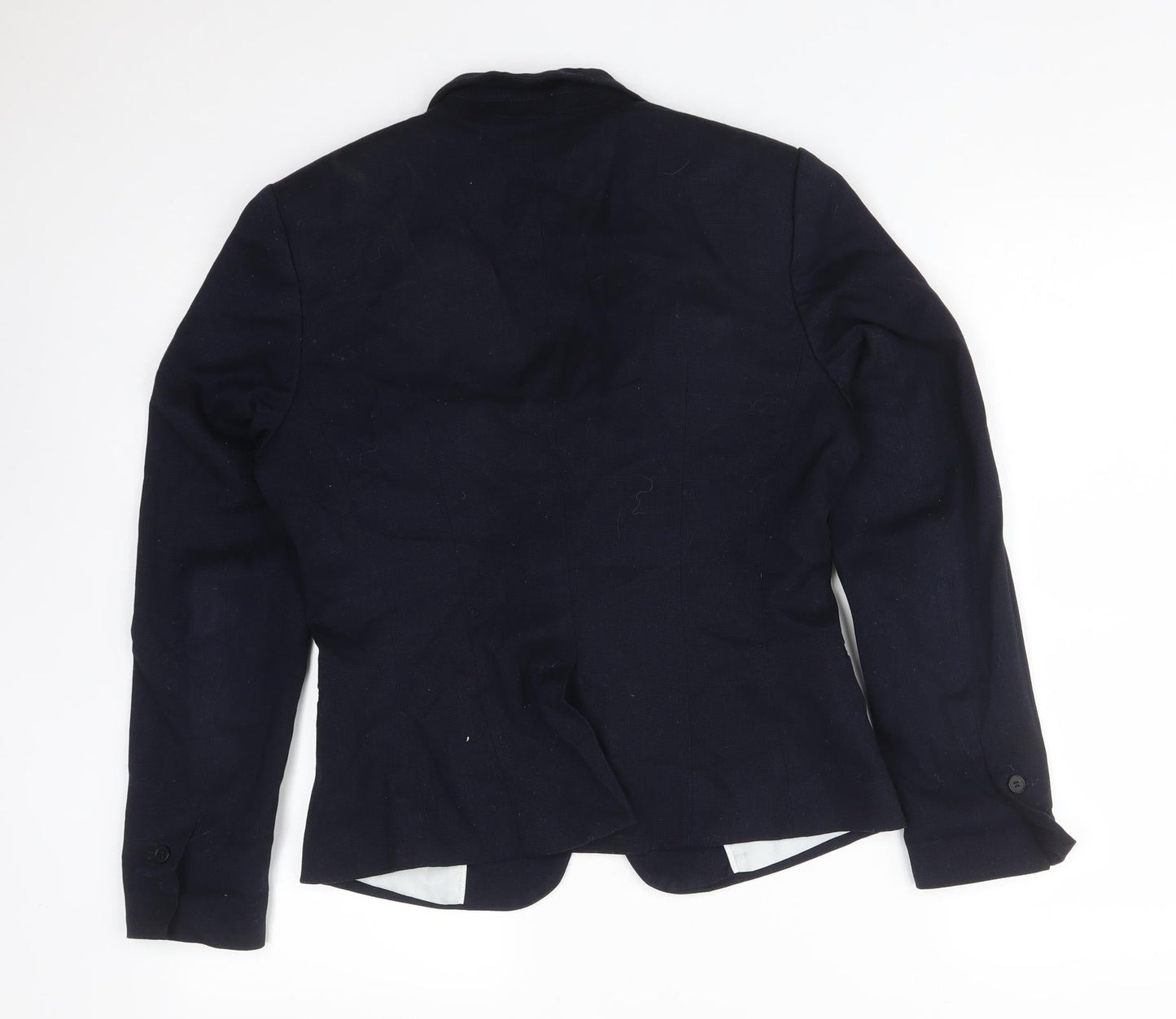 H&M Womens Blue  Polyester Jacket Suit Jacket Size 12